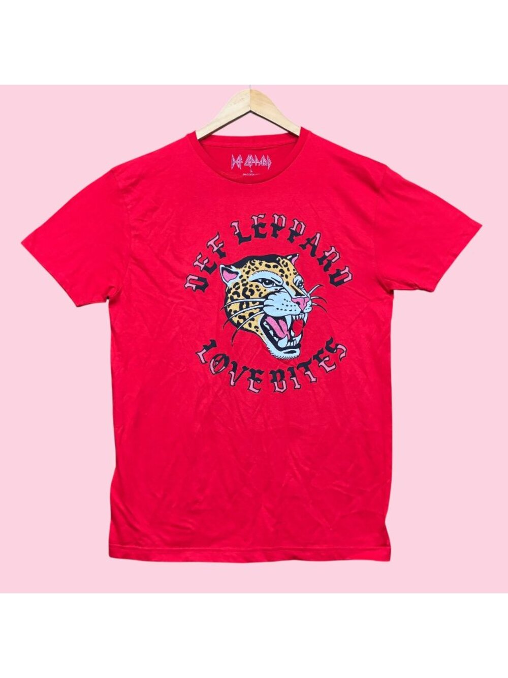 Def Leppard Love Bites Hysteria Heavy Metal Band Tee L